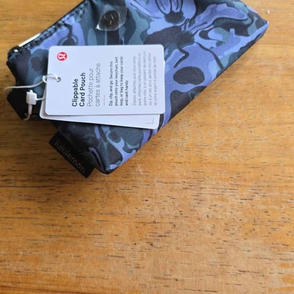 lululemon athletica Blue Floral Card Pouch